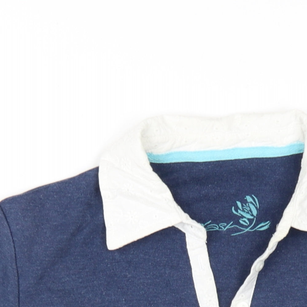 Womens UK Size 10 DASH Blue Basic Blouse