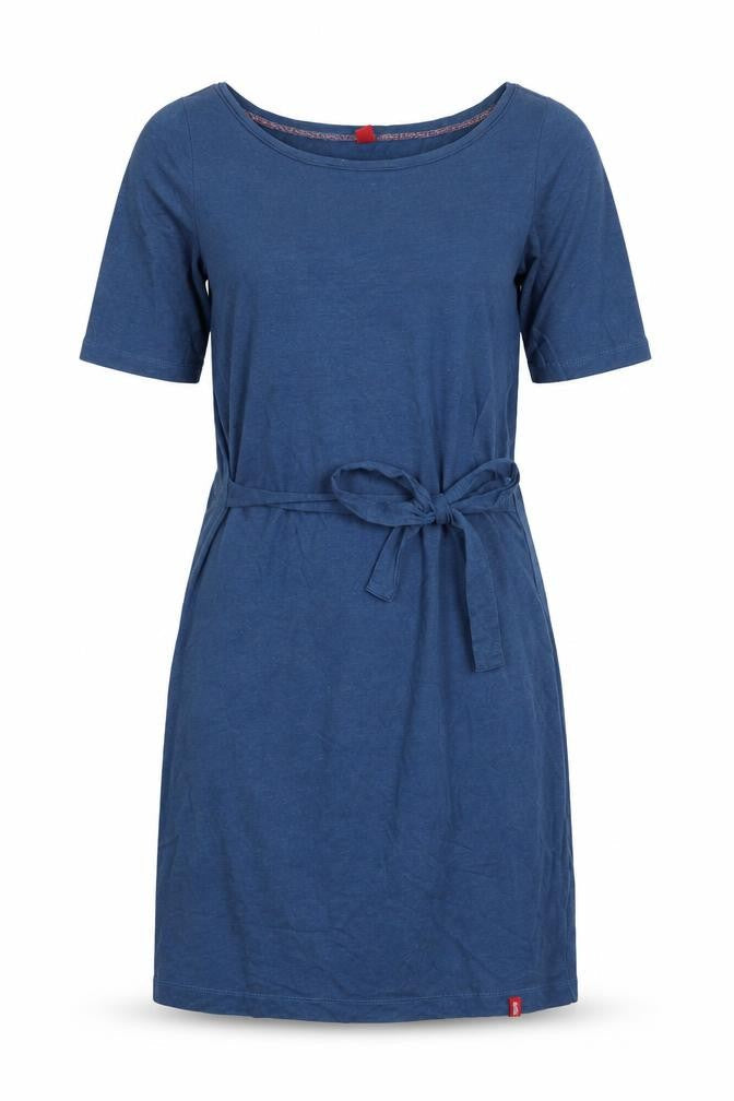 EDC Womens Blue Cotton A-Line Size S Scoop Neck Pullover
