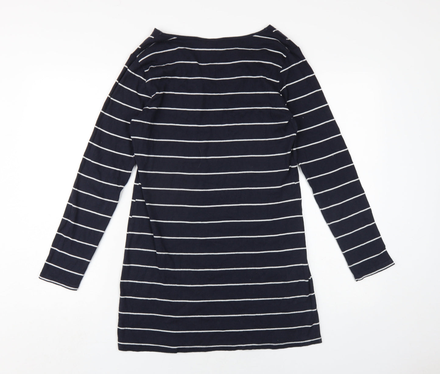 Dorothy Perkins Womens Blue Striped Cotton Bodycon Size 16 Cowl Neck Pullover