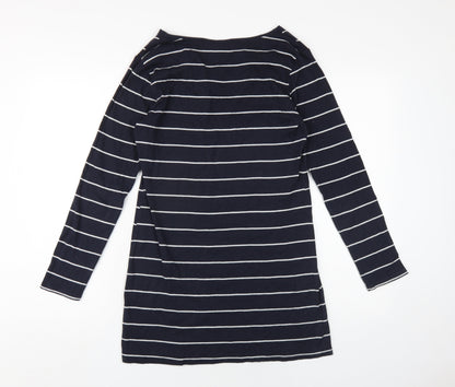 Dorothy Perkins Womens Blue Striped Cotton Bodycon Size 16 Cowl Neck Pullover