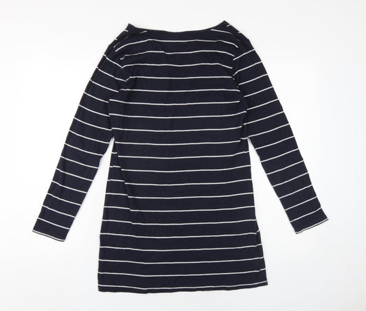 Dorothy Perkins Womens Blue Striped Cotton Bodycon Size 16 Cowl Neck Pullover