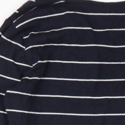 Dorothy Perkins Womens Blue Striped Cotton Bodycon Size 16 Cowl Neck Pullover