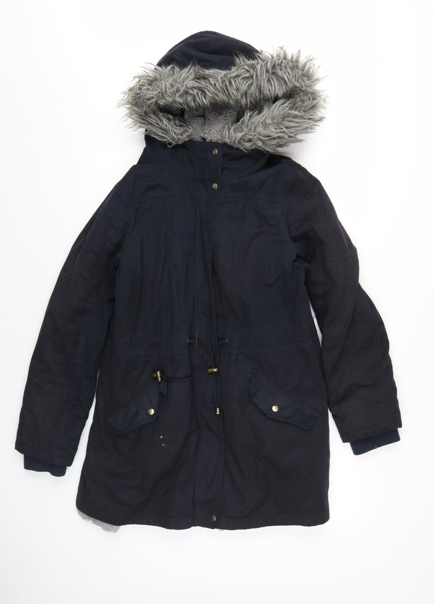 Womens UK Size M Oasis Black Parka Coat