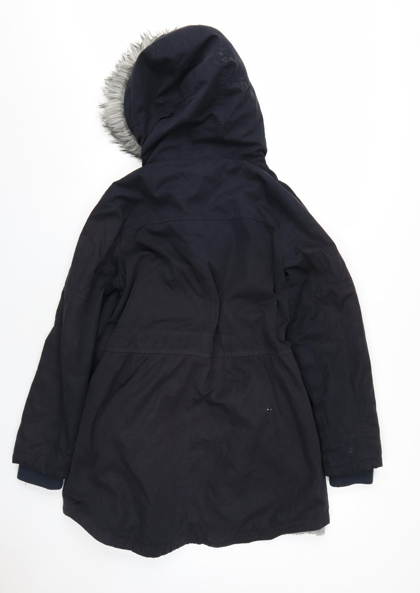Womens UK Size M Oasis Black Parka Coat