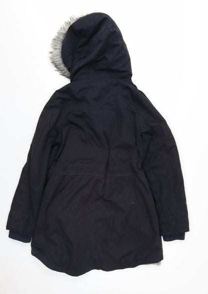 Womens UK Size M Oasis Black Parka Coat