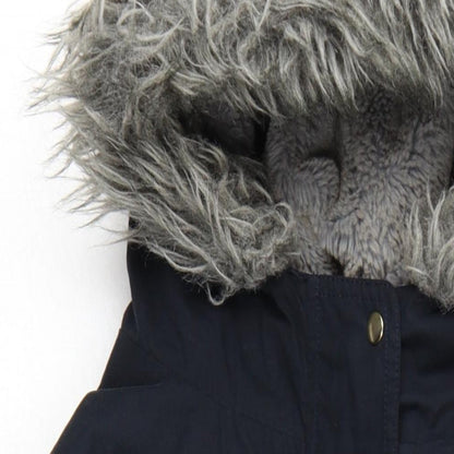 Womens UK Size M Oasis Black Parka Coat