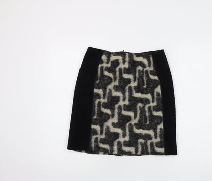 Clements Ribeiro Womens Black Wool Mini Skirt Size 28 in Zip
