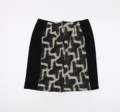 Clements Ribeiro Womens Black Wool Mini Skirt Size 28 in Zip