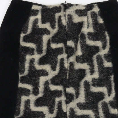 Clements Ribeiro Womens Black Wool Mini Skirt Size 28 in Zip
