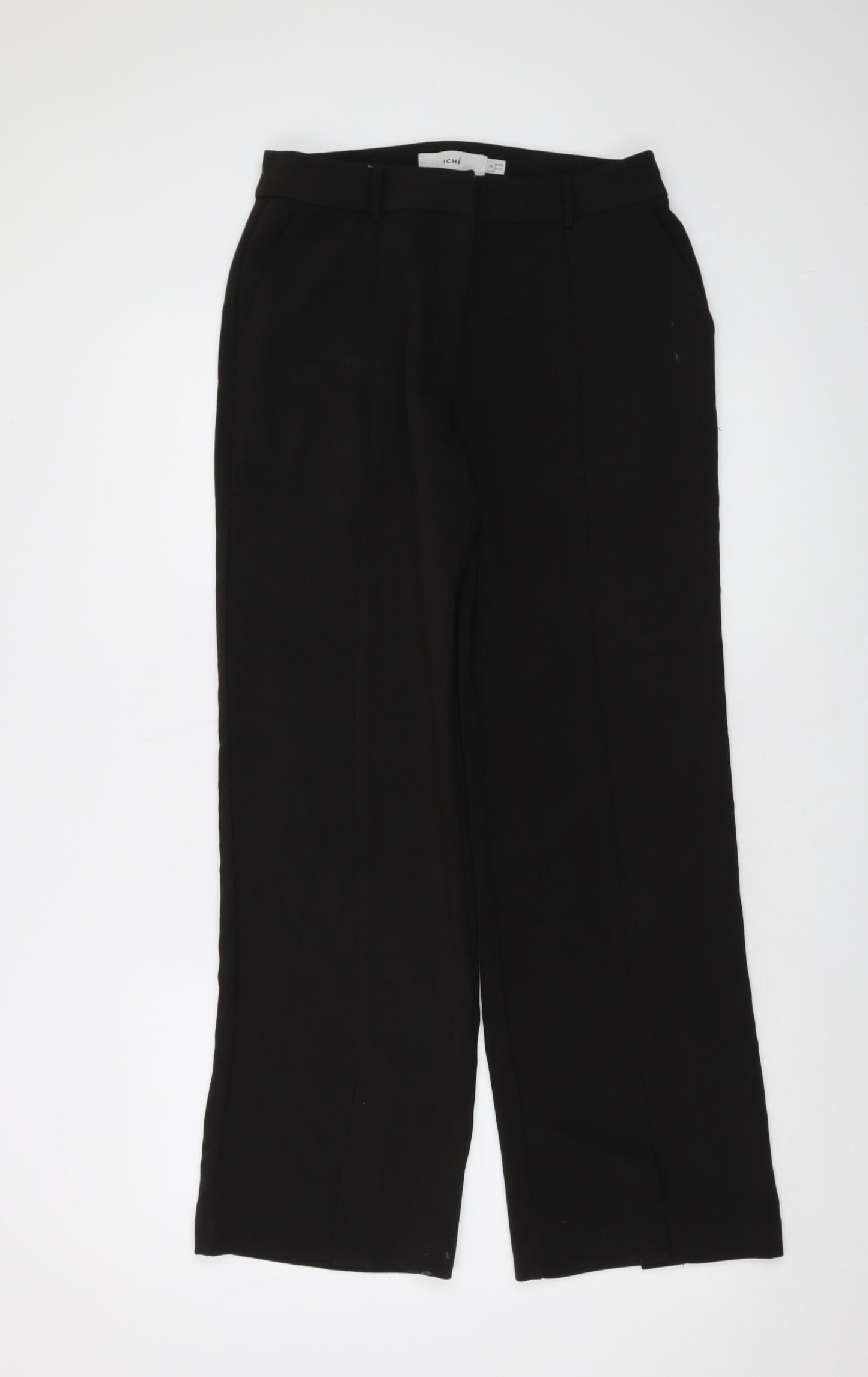 Womens UK Size 8 ICHI Regular Fit  Black Trousers