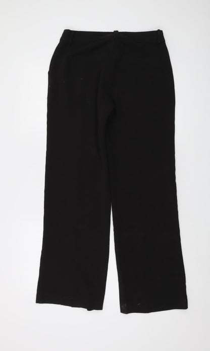 Womens UK Size 8 ICHI Regular Fit  Black Trousers