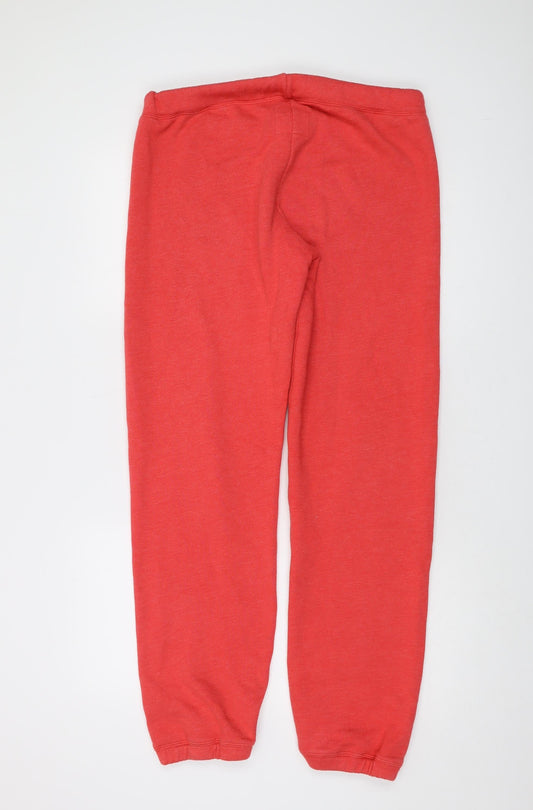 Jack Wills Womens Red Cotton Sweatpants Trousers Size 12 L31 in Regular Drawstring