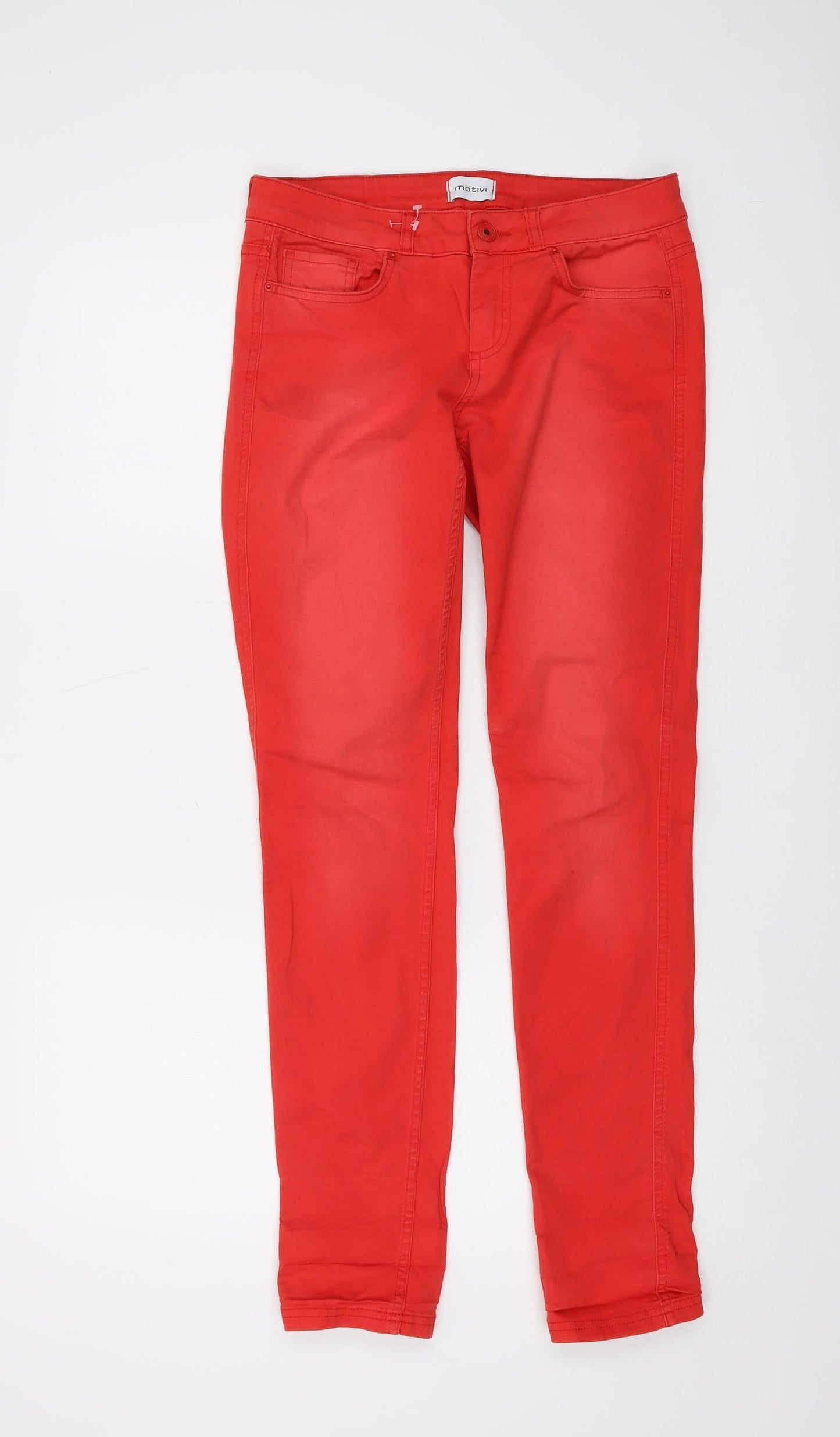 Womens UK Size 10 MOTIVI Regular Fit Skinny Red Jeans