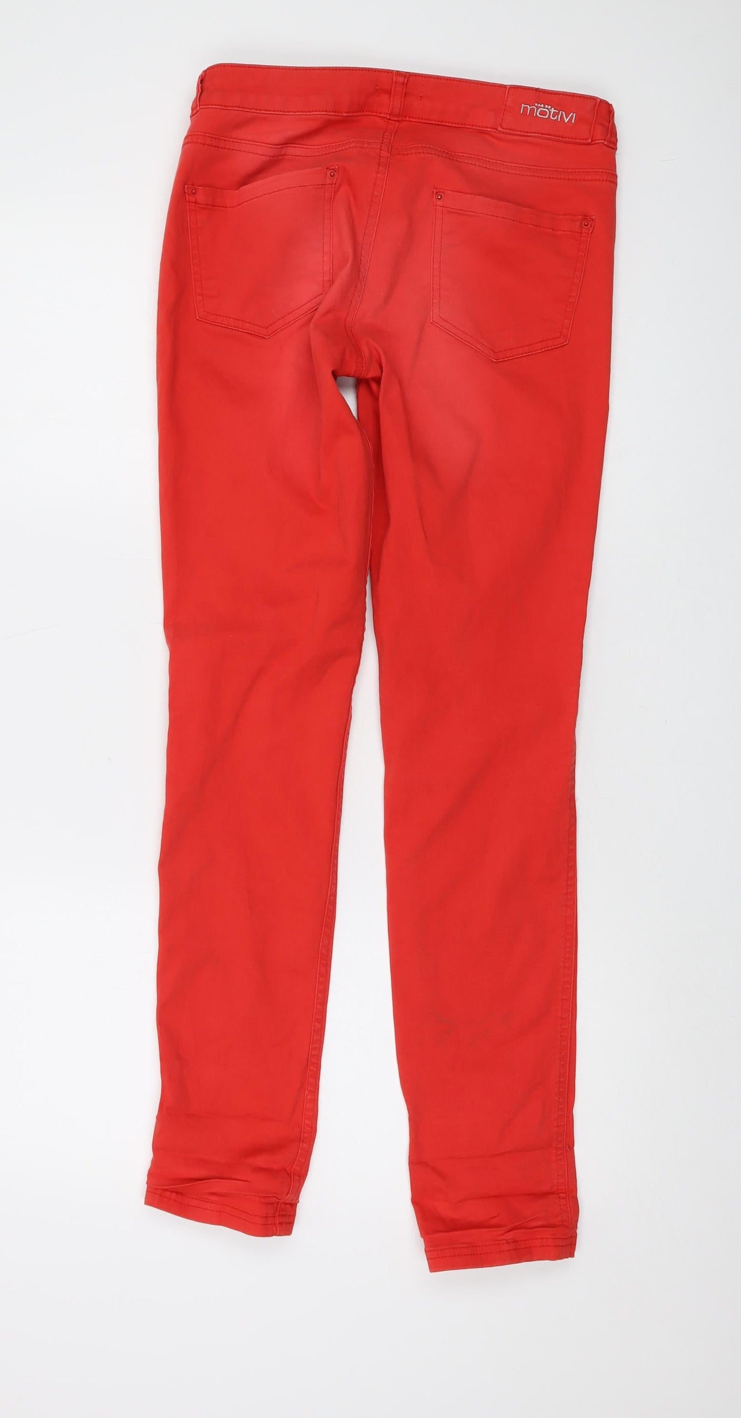 Womens UK Size 10 MOTIVI Regular Fit Skinny Red Jeans