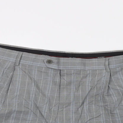 Maine Golf Mens Grey Plaid Cotton Chino Shorts Size 42 in L10 in Regular Button