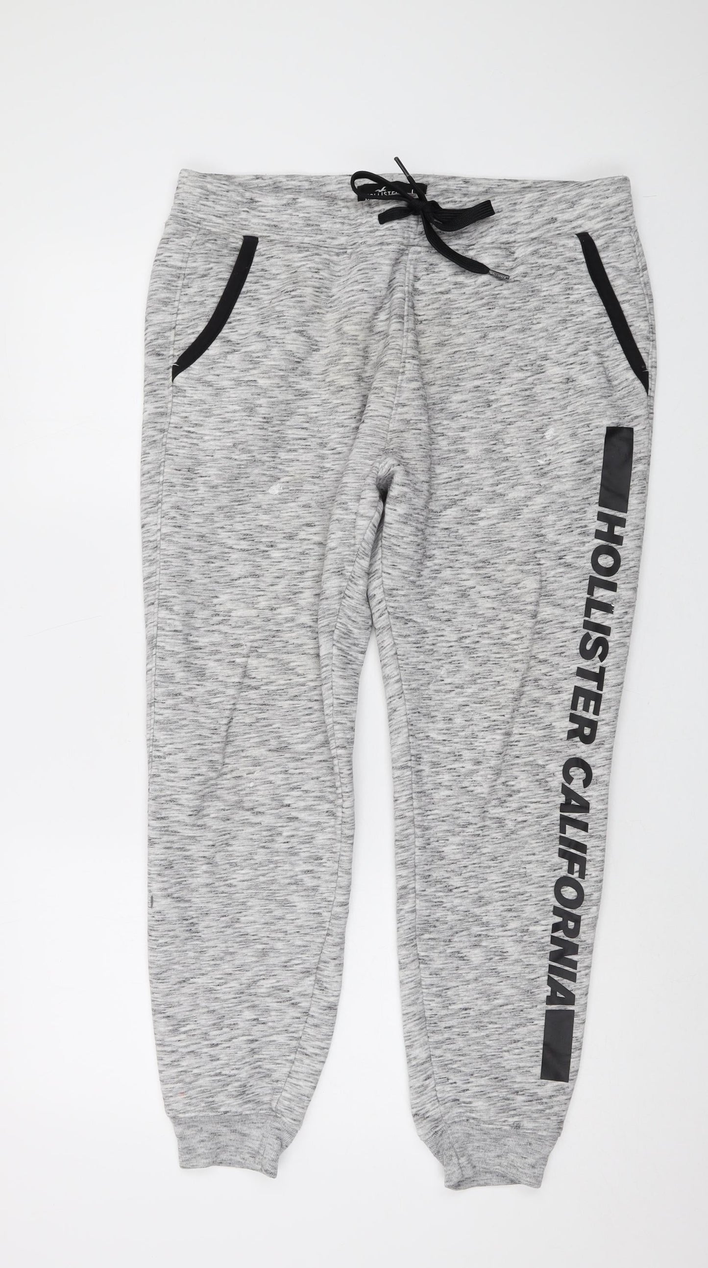 Hollister Mens Grey Polyester Trousers Size L L28 in Regular Drawstring