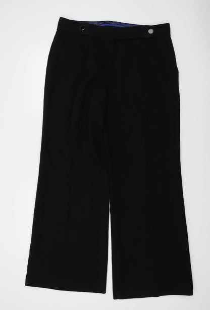 Betty Jackson Womens Black Polyester Trousers Size 16 L32 in Regular Button