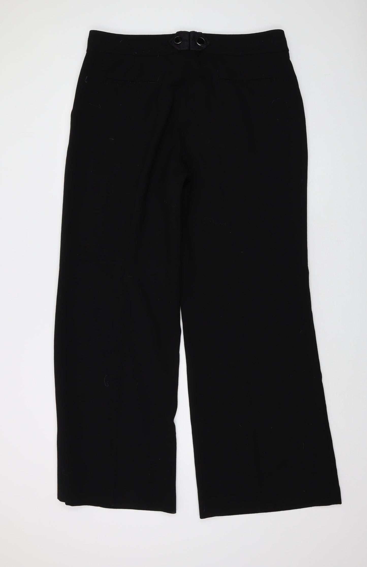 Betty Jackson Womens Black Polyester Trousers Size 16 L32 in Regular Button