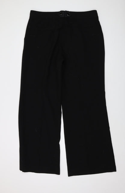 Betty Jackson Womens Black Polyester Trousers Size 16 L32 in Regular Button
