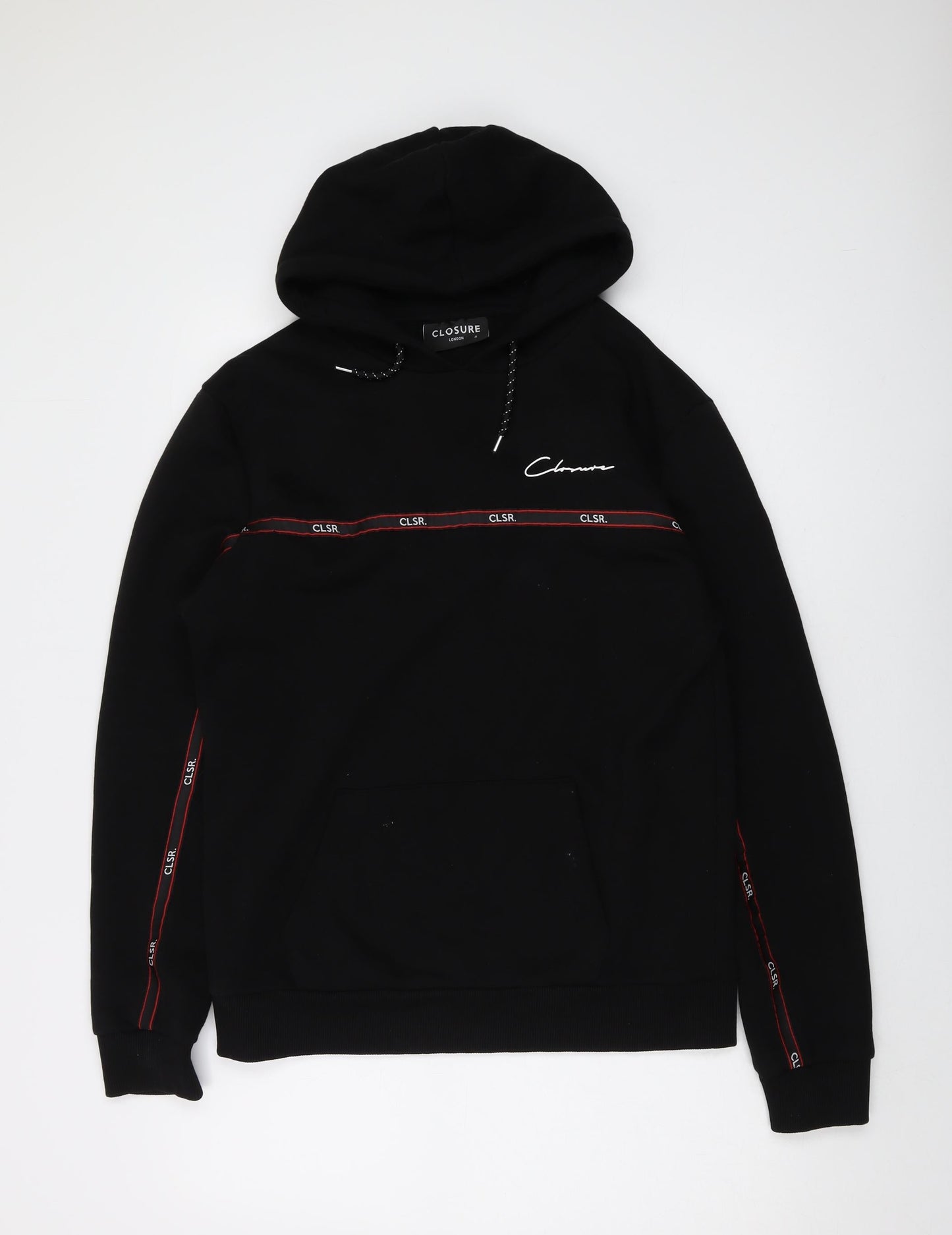 Mens UK Size S CLOSURE Black Pullover Hoodie