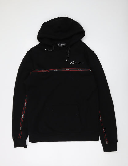 Mens UK Size S CLOSURE Black Pullover Hoodie