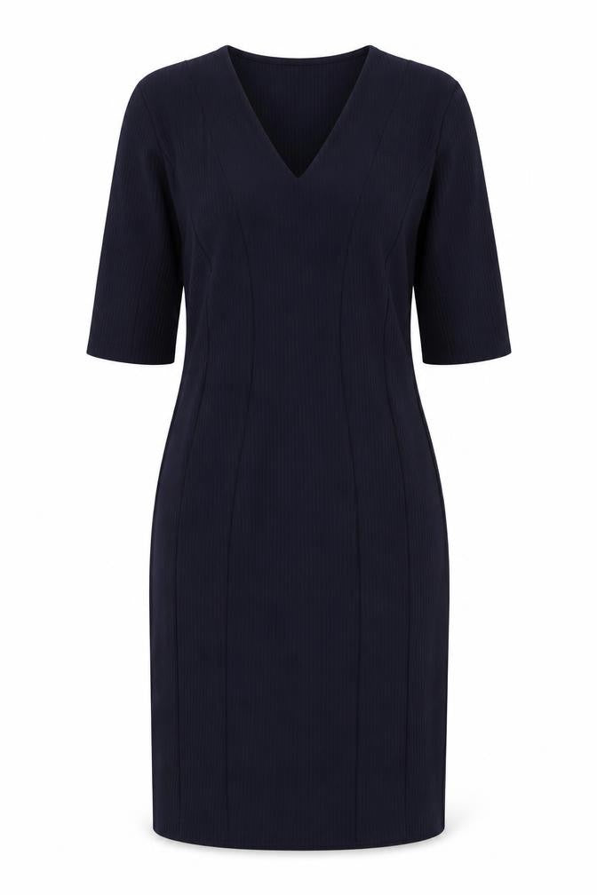 YAS Womens Blue Polyester Bodycon Size L V-Neck Zip
