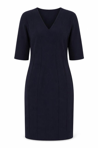 YAS Womens Blue Polyester Bodycon Size L V-Neck Zip