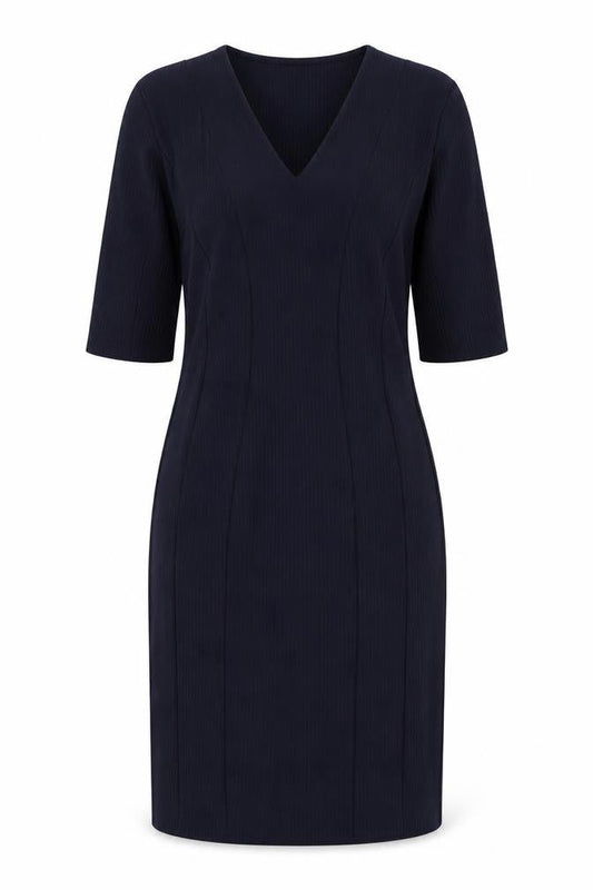 YAS Womens Blue Polyester Bodycon Size L V-Neck Zip