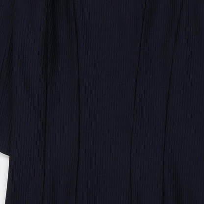 YAS Womens Blue Polyester Bodycon Size L V-Neck Zip