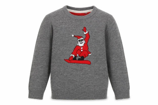 Brave Soul Boys Grey Crew Neck Acrylic Pullover Jumper Size 11-12 Years Pullover - Christmas