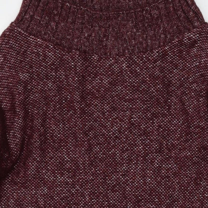 s.Moris Womens Red Square Neck Acrylic Tunic Jumper One Size