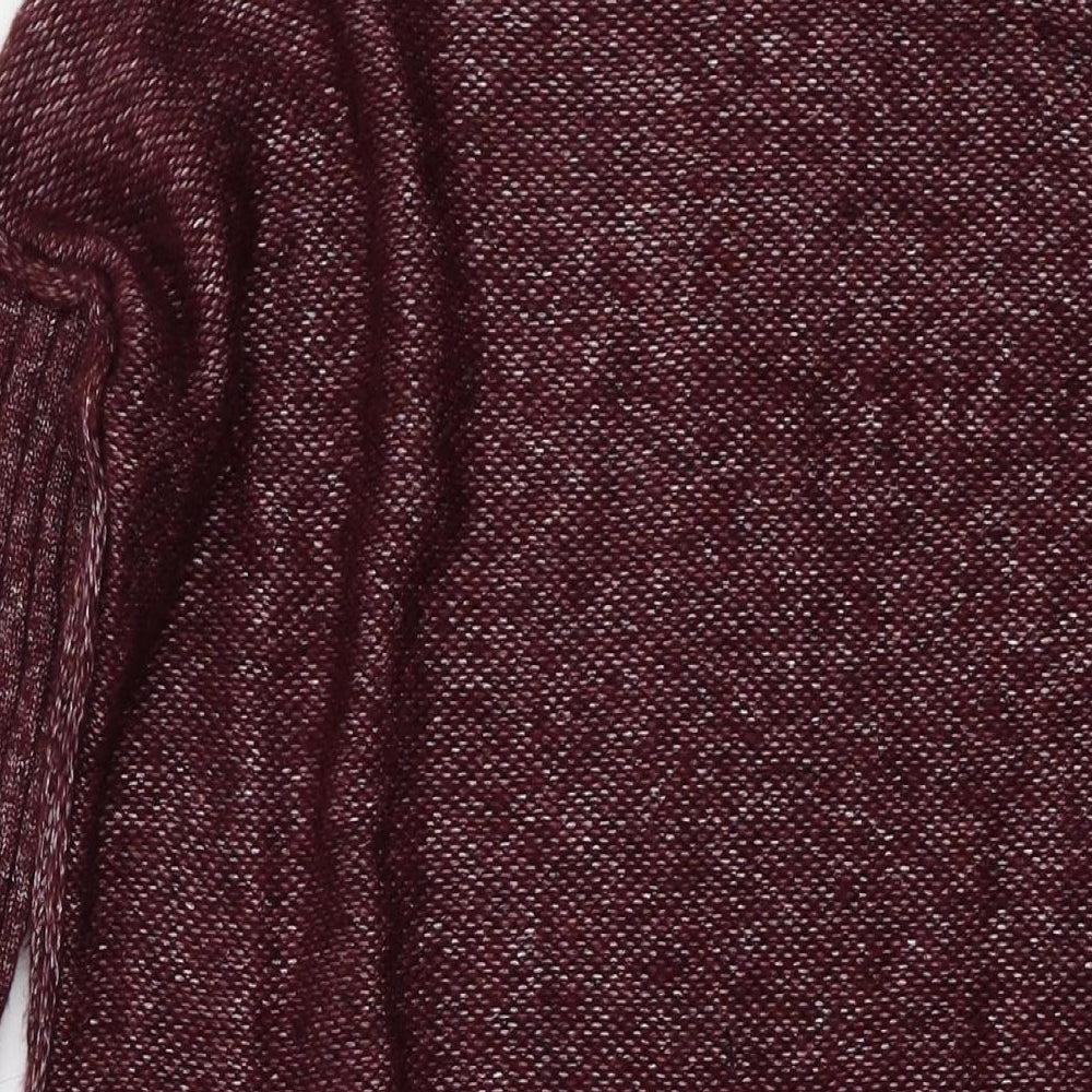 s.Moris Womens Red Square Neck Acrylic Tunic Jumper One Size