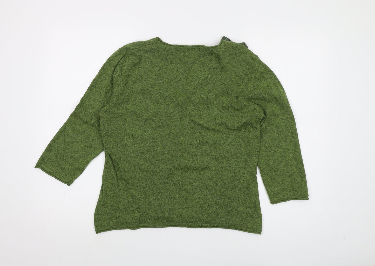Kaliko Womens Green V-Neck Viscose Pullover Jumper Size 16