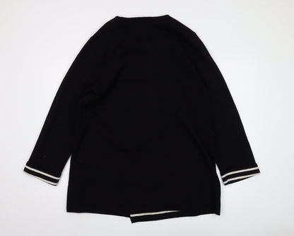 Centrigade Womens Black V-Neck Polyester Cardigan Jumper Size XL