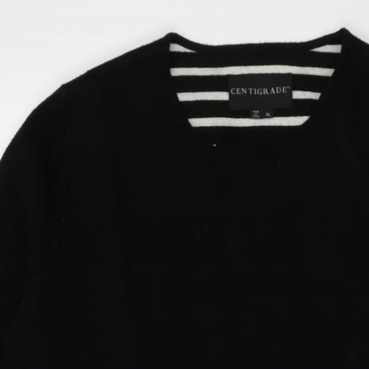 Centrigade Womens Black V-Neck Polyester Cardigan Jumper Size XL