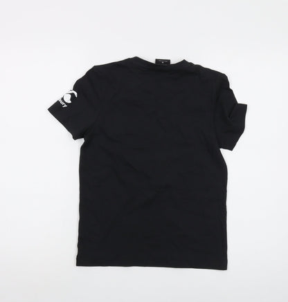 Womens UK Size 10 Canterbury Black Basic T-Shirt