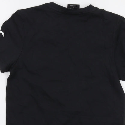Womens UK Size 10 Canterbury Black Basic T-Shirt