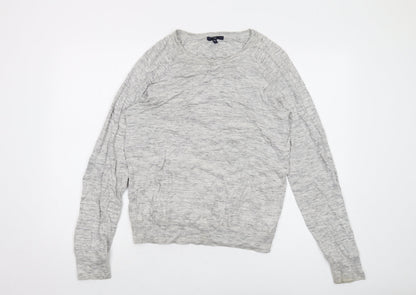 Gap Womens Grey Round Neck Cotton Pullover Jumper Size M