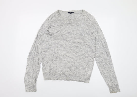 Gap Womens Grey Round Neck Cotton Pullover Jumper Size M