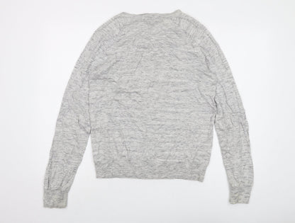 Gap Womens Grey Round Neck Cotton Pullover Jumper Size M