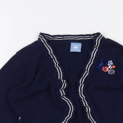 Pumpkin Patch Girls Blue V-Neck Acrylic Shrug Jumper Size 10 Years