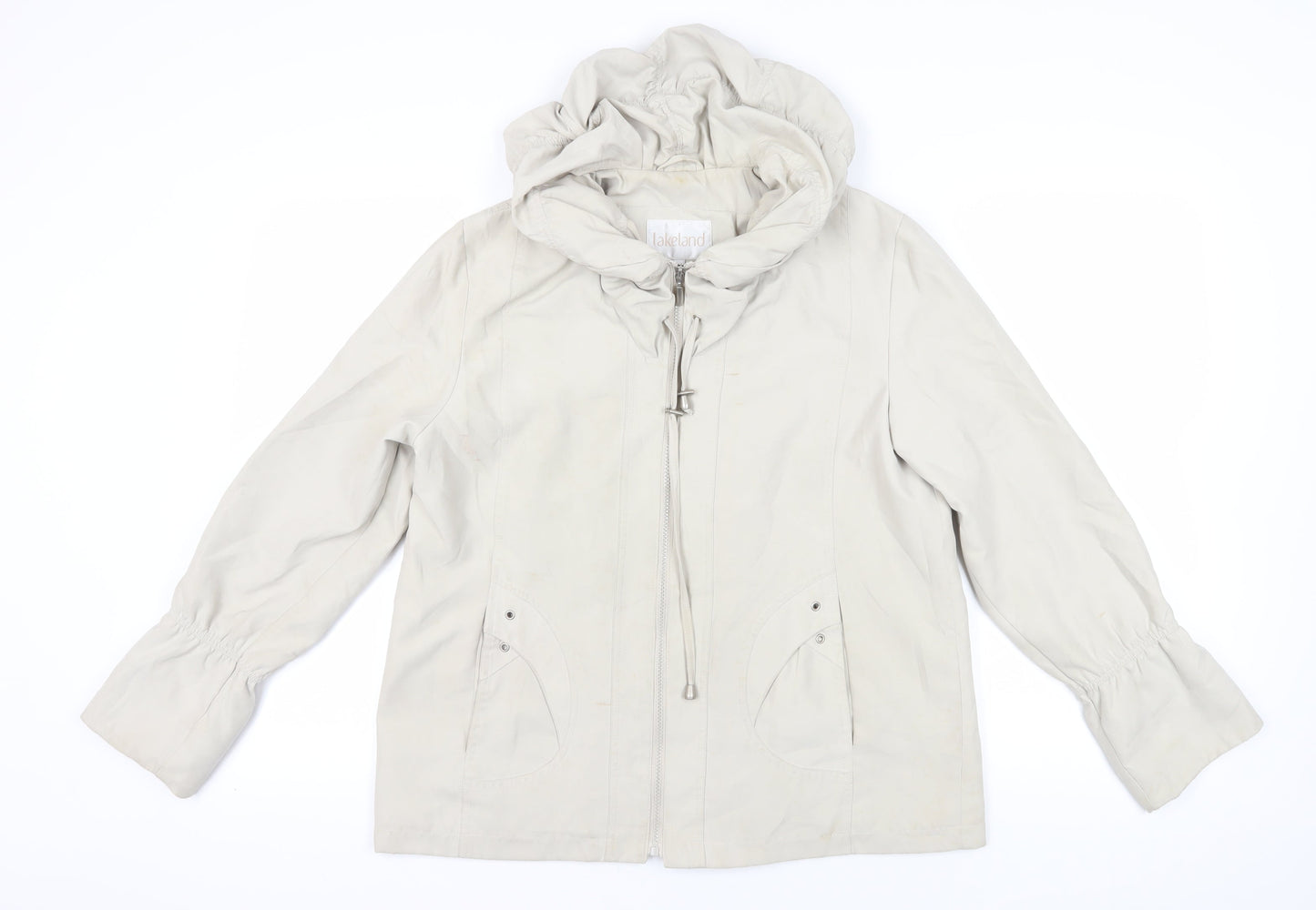 Lakeland Beige Hooded Jacket Size 12 Casual Style