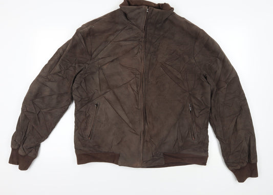 Aquascutum Brown XL Bomber Jacket with Full Zip