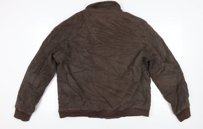 Aquascutum Brown XL Bomber Jacket with Full Zip