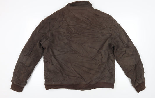 Aquascutum Brown XL Bomber Jacket with Full Zip