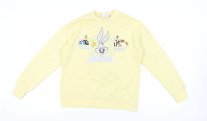 Womens UK Size XS Looney Tunes Yellow Pullover Sweatshirt