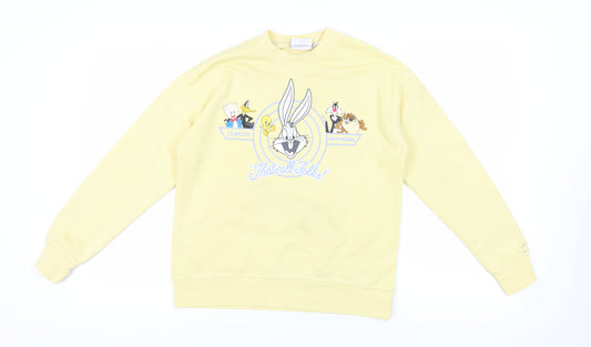 Womens UK Size XS Looney Tunes Yellow Pullover Sweatshirt