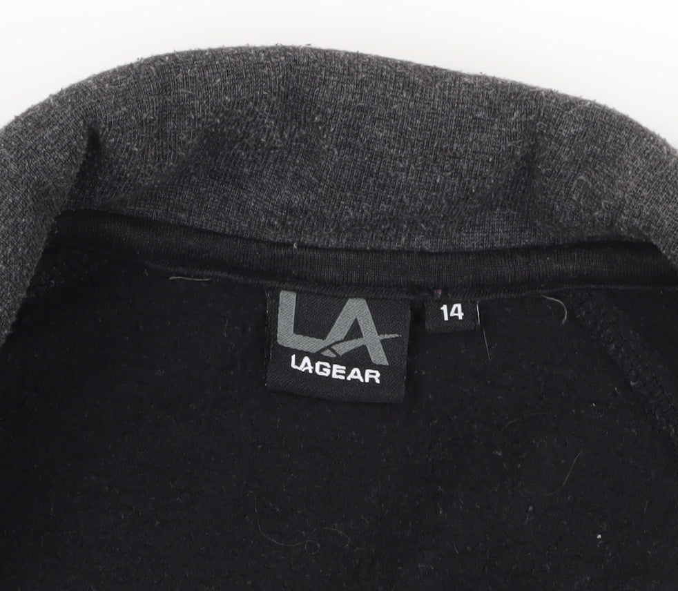 LA Gear Black Full Zip Sweatshirt Size 14