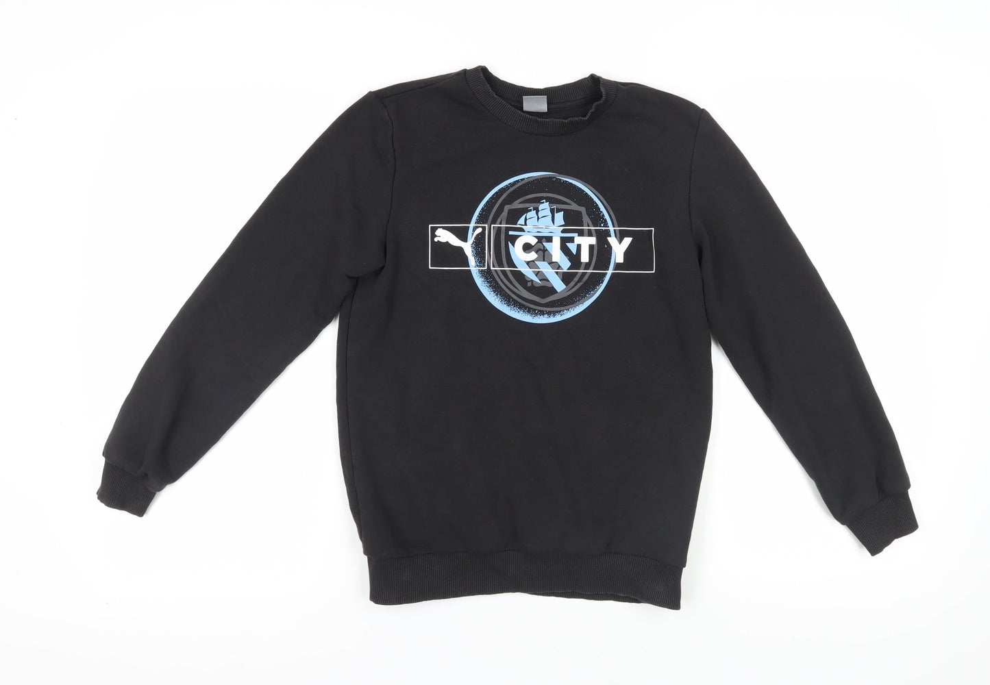 Puma Boys Black Logo Sweatshirt 13-14 Years