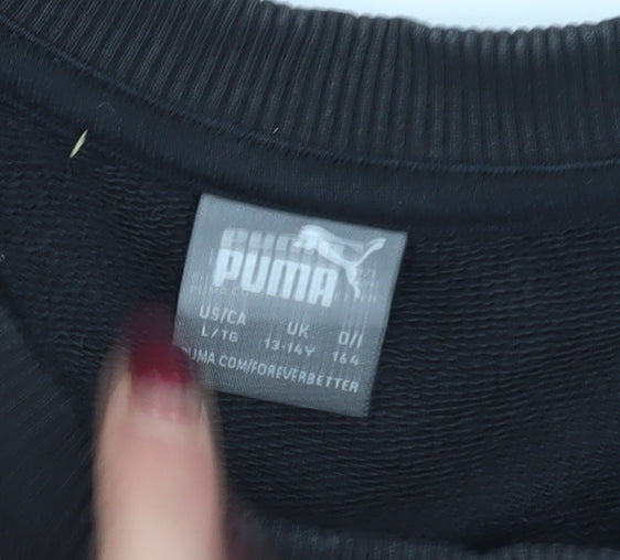 Puma Boys Black Logo Sweatshirt 13-14 Years